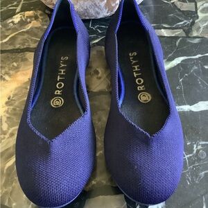 Authentic Rothy’s knit rounded toe comfort ballet flats in maritime navy sz 8
